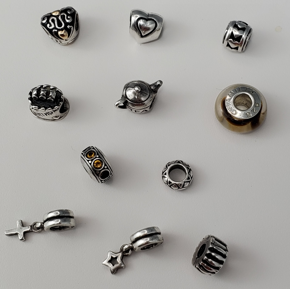 Chamilia Sterling Silver 14k Gold Charms 11 Pcs